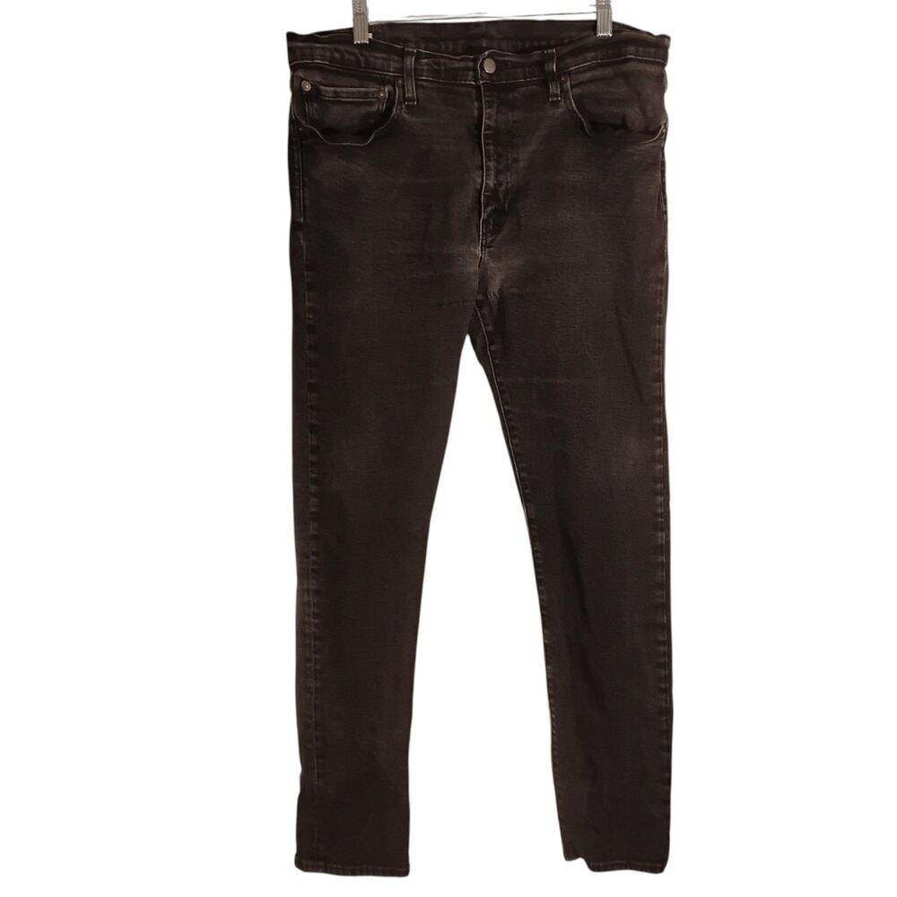 Levi's Premium 512 jeans mens 36x32 black denim slim fit tapered leg skinny